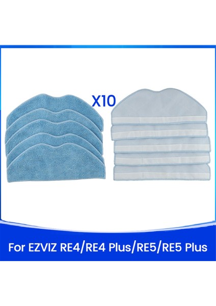 Ezvız Re4 / Re4 Plus / Re5 / Re5 Plus Elektrikli Süpürge Parçaları Için 10 Adet Yıkanabilir Mikrofiber Paspas Bezi (Yurt Dışından)