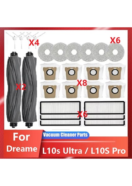 Dreame L10S Ultra / L10S Pro Robot Süpürge Aksesuarları Süpürge Torbaları Paspas Filtresi Süpürge Yedek Parçaları (Yurt Dışından)
