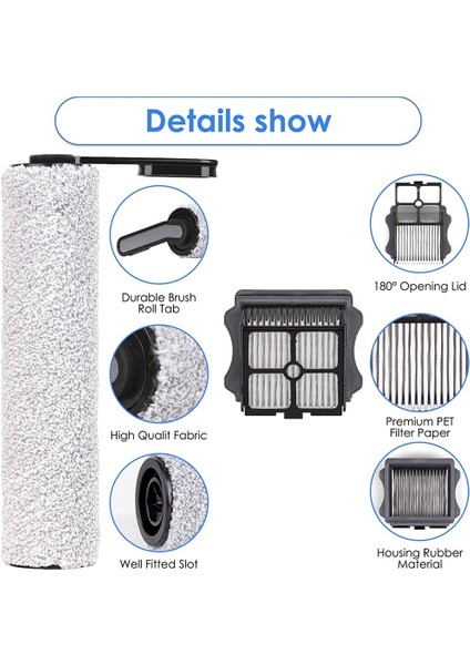 Tineco Floor One S5/floor One S5 Pro 2/ S5 Extreme Akıllı Elektrikli Süpürge Için Yedek Fırça Silindirleri ve Hepa Filtreleri (Yurt Dışından) indirimleri