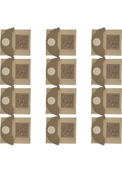 12 Adet Elektrikli Süpürge Kağıt Toz Torbası Karcher WD2.250 6.904-322 WD2200 A2004 A2054 A2024 Wd2 (Yurt Dışından)