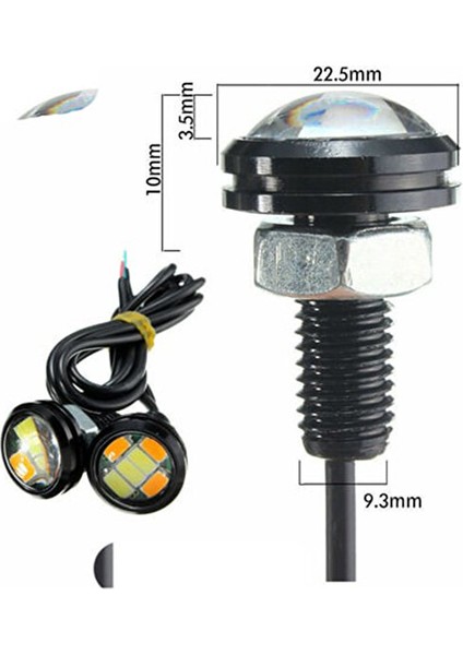 Ayna Altı LED Ayna Altı Cob Aydınlatma LED Eagle Eye 2 Adet Çift Renk Özellikli Turuncu + Beyaz fırsatları