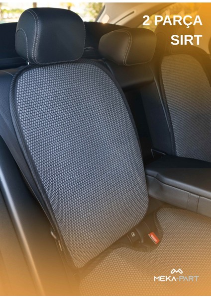 Terletmez Oto Koltuk Koruyucu Kılıf %100 Pamuk 5 Li Tam Set Füme Renault Fluence Tüm Modeller modelleri