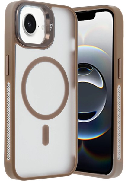 Allzey Joko Iphone 16E Flet Lens Magsafe Kapak - Gold