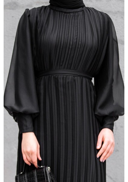 Mindy Drapeli Özel Gün Elbisesi-Siyah fiyatları