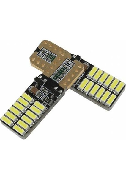T10 LED Dipsiz W5W Canbus 24 Ledli Beyaz Park Plaka Ampul 2 Adet