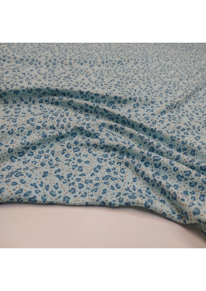 Baskılı Interlok Kumaş | Pamuk | Mavi Leopar indirimleri