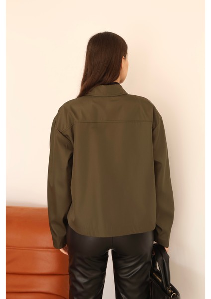 Kadın Haki Kısa Oversize Trençkot fırsatları