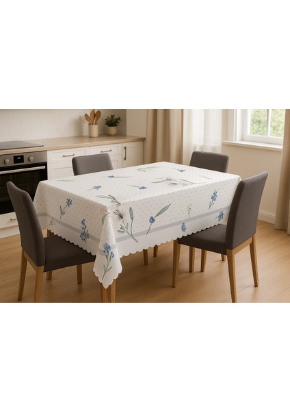 Leke Tutmaz Masa Örtüsü 3D Dijiital Baskılı Benekli Çiçek Flowers