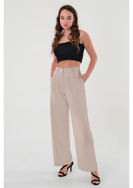 Kadın Taş Yüksek Bel Palazzo Pantolon modelleri