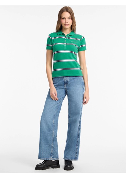 Jeans Kadın Çok Renkli Slim Fit Polo T-Shirt W5YP40KCYR1-S83J fiyatları