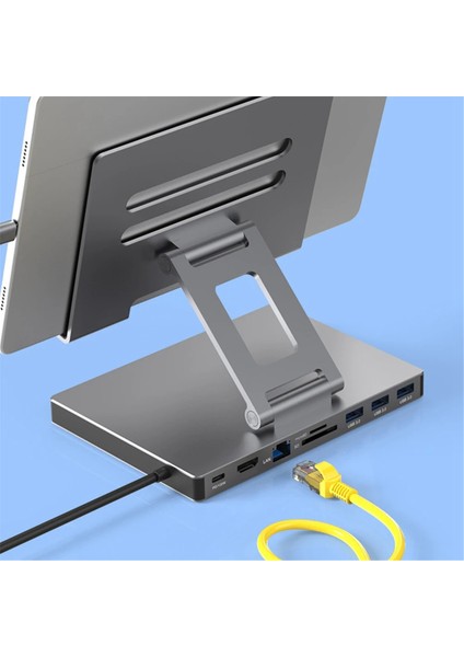 Yerleştirme Istasyonu Dizüstü Bilgisayar Standı Alüminyum Alaşımlı Çok Portlu Hub Pd Usb3.0 Standı Sd Tf Yuvası Gigabit Ethernet Yerleştirme Istasyonu (Yurt Dışından) indirimleri