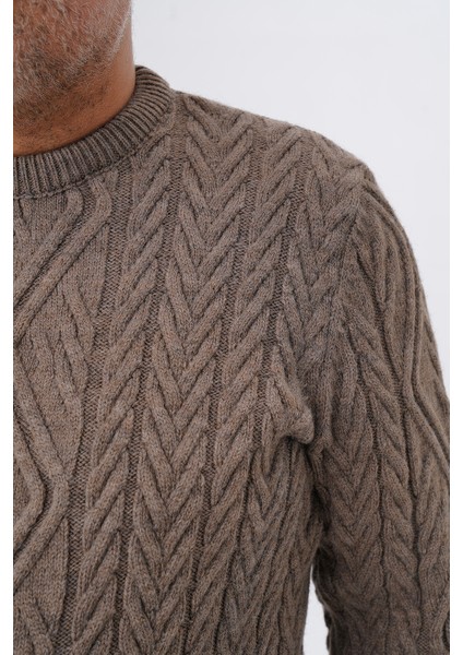 Büyük Beden Erkek Baklava Yürütmeli Saç Örgülü Bisiklet Yaka Yün Kazak TRIST-2121 indirimleri