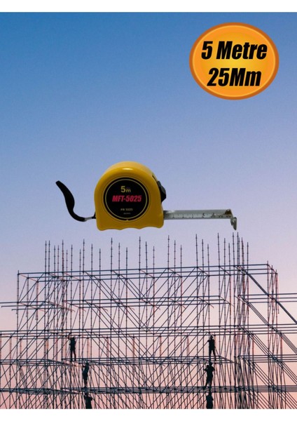 Mft Çelik Şerit Metre (5 Metre x 25 Mm).