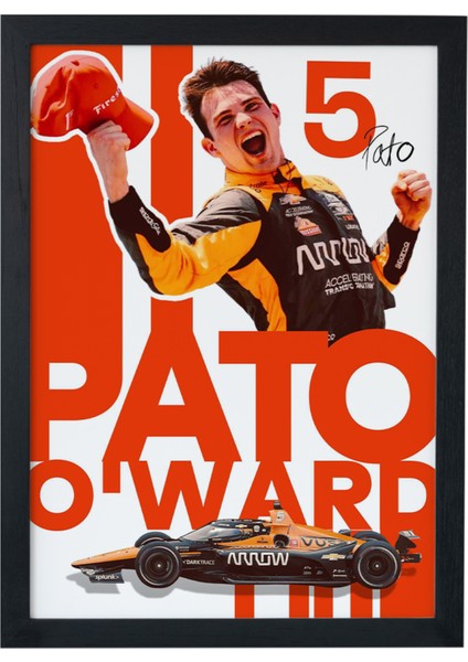 Pato O’ward F1 Poster – Yarış Temalı – Ahşap Çerçeveli Duvar Dekoru