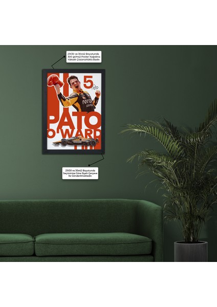 Pato O’ward F1 Poster – Yarış Temalı – Ahşap Çerçeveli Duvar Dekoru modelleri