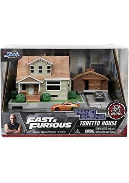 Hızlı ve Öfkeli Nano Scene Dom Toretto'nun Evi Diorama Seti Plastik 1:64 Ölçek modelleri