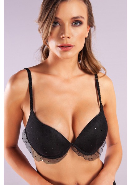 Golshan Galiana Heavy Push Up Bra, Siyah Konforlu ve Şık Sütyen, Strapless modelleri
