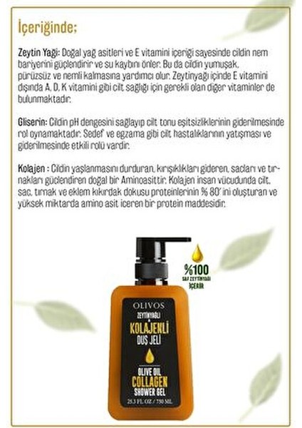 Zeytinyağlı Kolajenli Duş Jeli Cilde Canlılık Kazandıran 750 ml Ferahlatıcı Etki fırsatları
