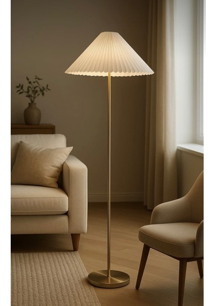 Modern Maslak Lambader Metal Gövde Umbrella Pileli Abajur
