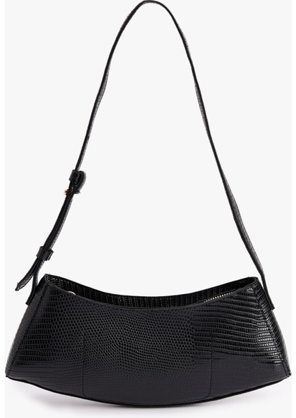 Kroko Görünümlü Suni Deri Askılı Omuz Çantası