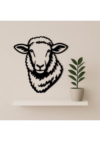 Veteriner Kliniği-Çiftlik Evi Için Özel Tasarım Ahşap Koyun Tablosu Çocuk Odası ve Salon Için Tablo