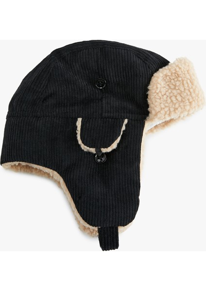 Peluş Detaylı Kadife Pilot Şapka fiyatları