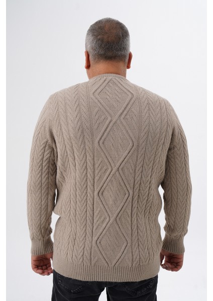 Büyük Beden Erkek Baklava Yürütmeli Saç Örgülü Bisiklet Yaka Yün Kazak TRIST-2121 fırsatları