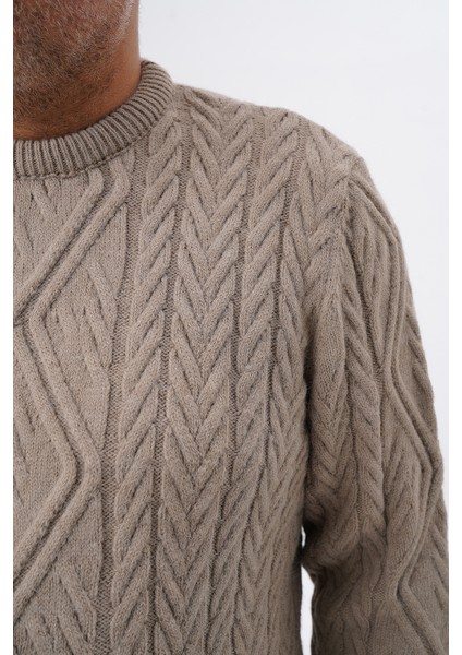 Büyük Beden Erkek Baklava Yürütmeli Saç Örgülü Bisiklet Yaka Yün Kazak TRIST-2121 indirimleri