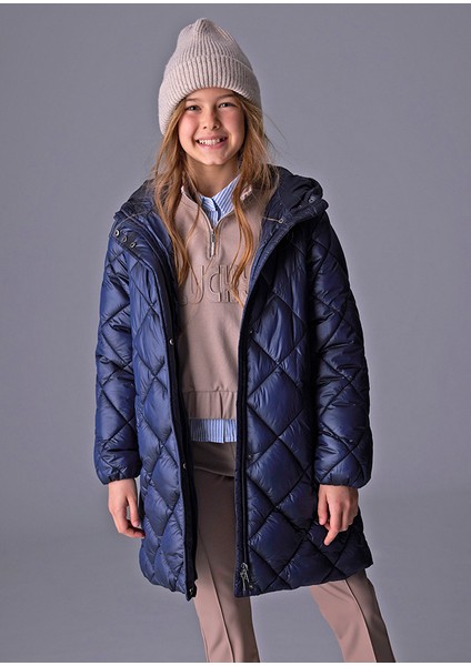 7432-51 Kız Çocuk Lacivert Mont