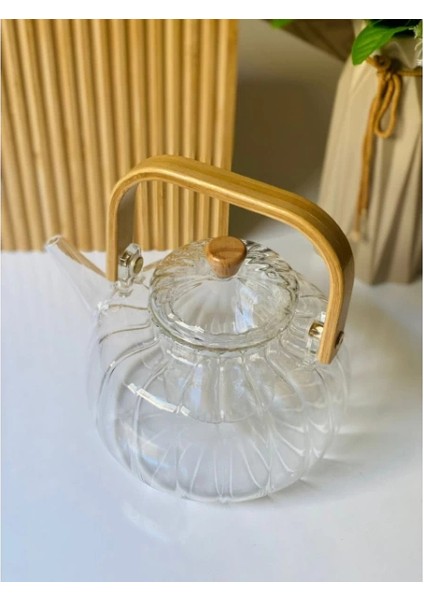 Mdb Ahşap Saplı Cam Çizgili Demlik fiyatları