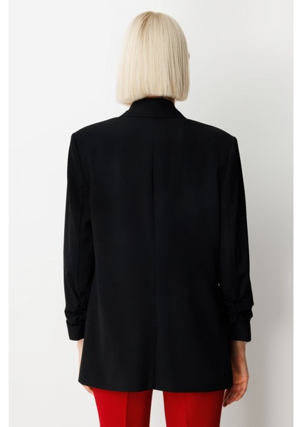 Kolu Büzgülü Kapak Cepli Ceket Siyah 05001 modelleri