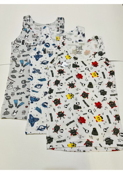 Erkek Çocuk Elastan Emprime (Baskılı) Atlet fiyatları