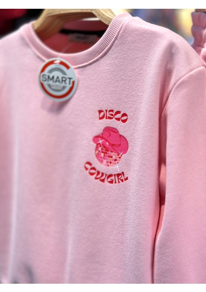 G-Smart Kids Pembe Disco - Kovboy Şapka Baskılı Çocuk - Genç Kız Eşofman Takım 9-16 Yaş fırsatları