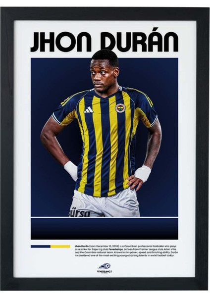 Jhon Duran Fenerbahçe Siyah Çerçeveli Poster Tablosu