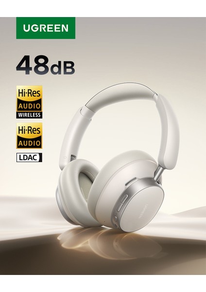 Hitune Max6 Studio Pro Hibrit Aktif Gürültü Engelleyici Kablosuz Kulak Üstü Kulaklık, 100 Saat Çalma Süresi, Beyaz, 55614 fiyatları