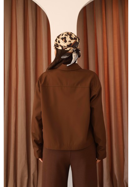 Kadın Kahverengi Kısa Oversize Trençkot indirimleri