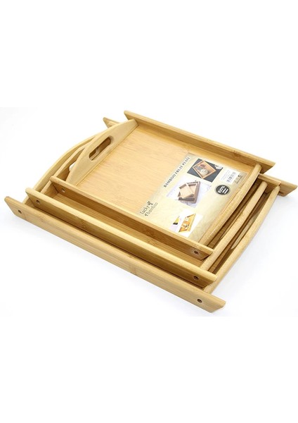 Mdb 3'lü Bambu Tepsi Model 1