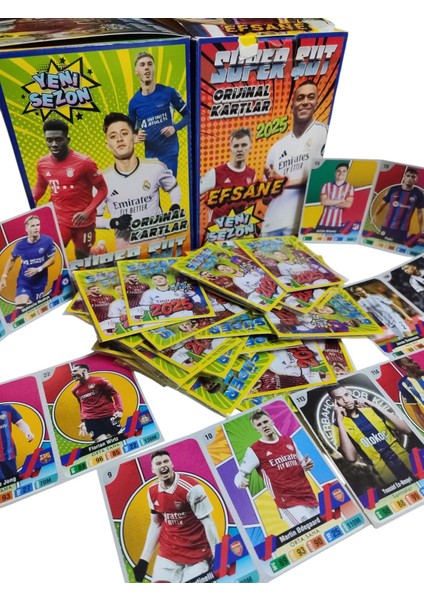 Süper Şut 2025 Yeni Transferler Futbolcu Kartları | 20 Jelatin 40 Kart | Hediye Paketli