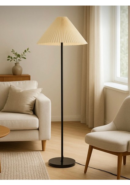Modern Maslak Lambader Metal Gövde Umbrella Pileli Abajur