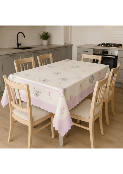 Leke Tutmaz Masa Örtüsü 3D Dijital Baskılı Pastel Tea Dreams Masa Örtüsü modelleri