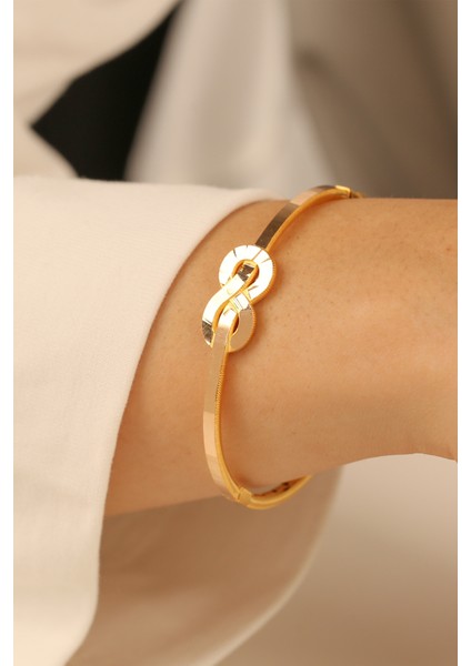 Aşk Düğümü Kelepçe Altın Bilezik CGKKLP0196