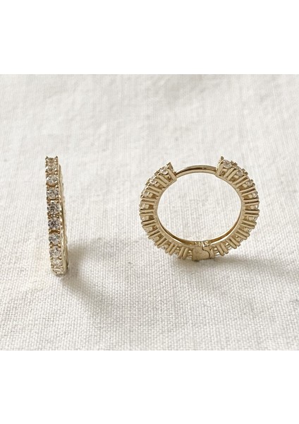 Sıra Taşlı Halka Altın Küpe indirimleri