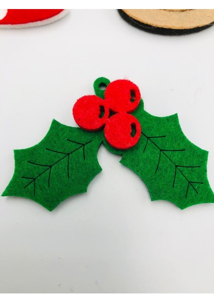 9 Parça Yılbaşı Keçe Motif Set Keçe Motif Keçe Süs Süsleme Ağaç Süsü modelleri