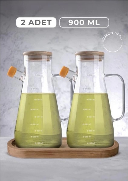 Mdb Standlı 2'li Cam Yağdanlık