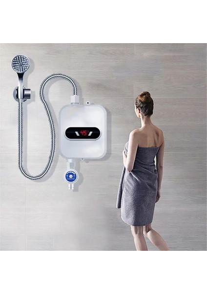 Anında Su Isıtıcısı Duş Banyo Musluk Fişi Sıcak Su Isıtıcısı 3500W Dijital Ekranlı Kır Evi Ingiltere Fişi (Yurt Dışından) modelleri