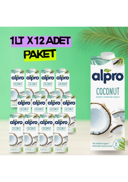 Orijinal Hindistan Cevizi Sütü 1 Lt x 12 Adet