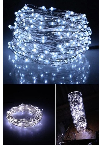 Pilli 5 Metre Dekoratif Peri LED Beyaz Aydınlatma Süsleme Lambası