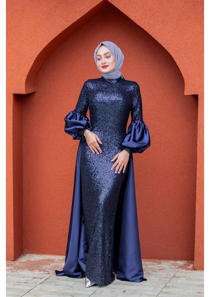 Celine Seyyar Pelerinli Balon Kol Abiye-Laci fırsatları