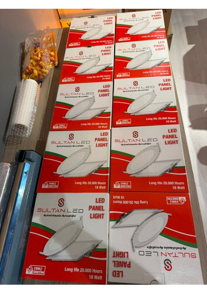 18W Sıvaaltı LED Panel Beyaz Renk (10ADET)