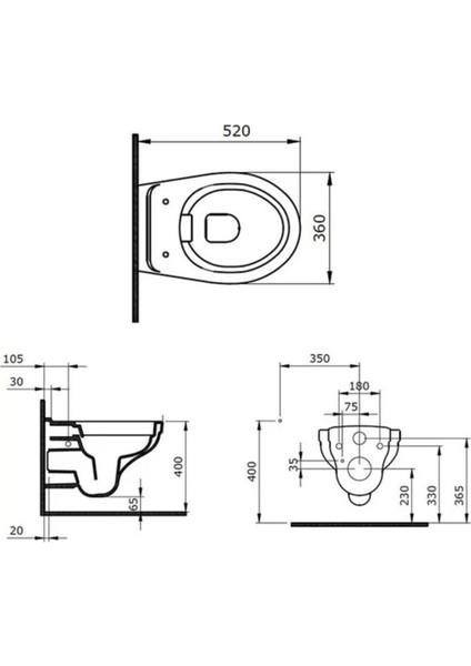 Taormina Pro Rimless Asma Klozet Parlak Beyaz Kapak Dahil 1451-001-0128 modelleri